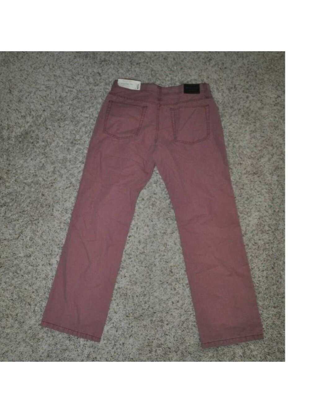 Mens Pants Red 36x30 Chino Flat Front Straight Fit 5 Pkt Khakis Cotton Sonoma — image 4 of 5
